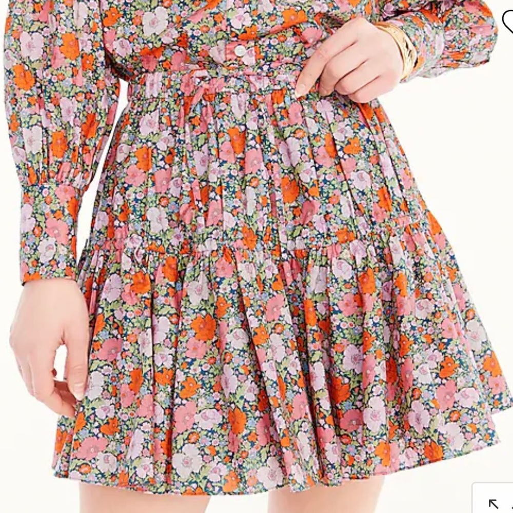J. Crew liberty floral cotton tiered skirt